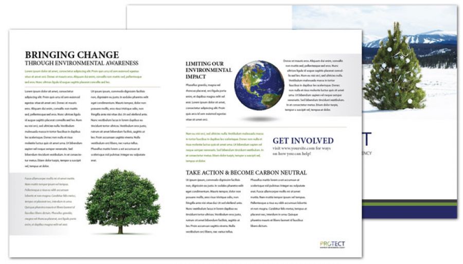 Go Green Environmental Agency Half Fold Brochure Design Layout
